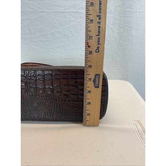 Brahmin Crandall Tuscan Leather Satchel Black Brown Croc - Picture 10 of 15